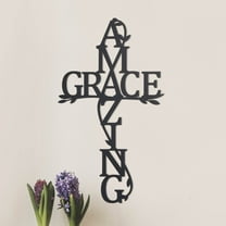Amazing Grace Black Wood Wall Cross