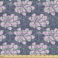 thumbnail image 2 of Floral Fabric by the Yard, Spring Print of Aster Flowers and Silhouettes in Repetitive Pattern, Decorative Upholstery Fabric for Sofas and Home Accents, Dark Indigo Pale Pink by Ambesonne, 2 of 5
