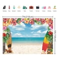 thumbnail image 5 of 7x5FT Hawaii Backdrop Summer Tropical Beach Backdrop Flowers Blue Sky Surfboard Luau Backdrop Birthday Party Decorations, 5 of 5