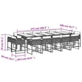 thumbnail image 4 of vidaXL 15 Piece Garden Dining Set with Cushions Grey Poly Rattan, 4 of 5