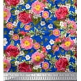 thumbnail image 1 of Soimoi Velvet Fabric Leaves,Clematis & Rose Floral Print Fabric by the Yard 58 Inch Wide, 1 of 3