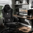 thumbnail image 2 of Dowinx Gaming Chair with Heated Massage Lumbar Support,Big and Tall Fabric Gaming Chairs for Adults with Footrest, Ergonomic Computer Game Chair with Poket Spring Cushions, 350lbs, Black, 2 of 8