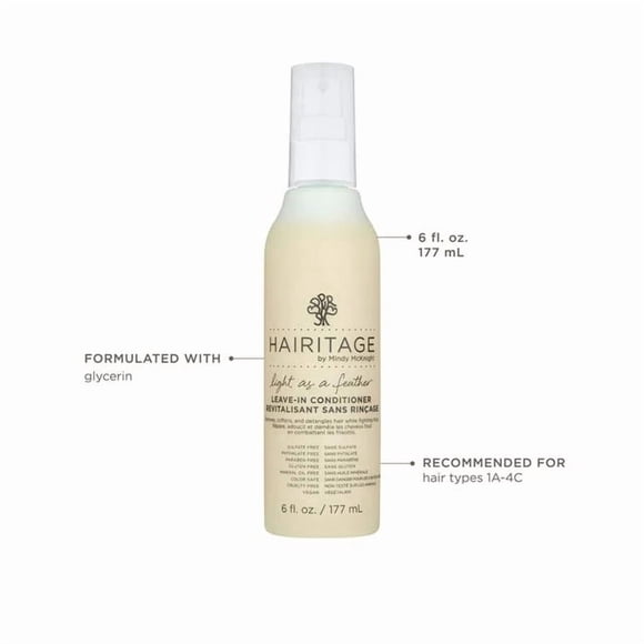 Hairitage Light As A Feather Leave-In Conditioner, Restoring and Softens hair, Glycerin, 177ml