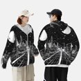 thumbnail image 4 of Gaeub Futuristic Moonlit Cityscape Men's and Women's UPF 50+ Long-Sleeved Sun Protection Clothing, Fishing Shirt Long Sleeve Zip-Medium, 4 of 7