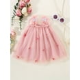 thumbnail image 3 of Lnzyyephy Toddler Baby Girl Summer Tulle Dress, Sleeveless 3D Butterfly Wing Sleeveless A-Line Beach Wedding Party Dress, 3 of 9