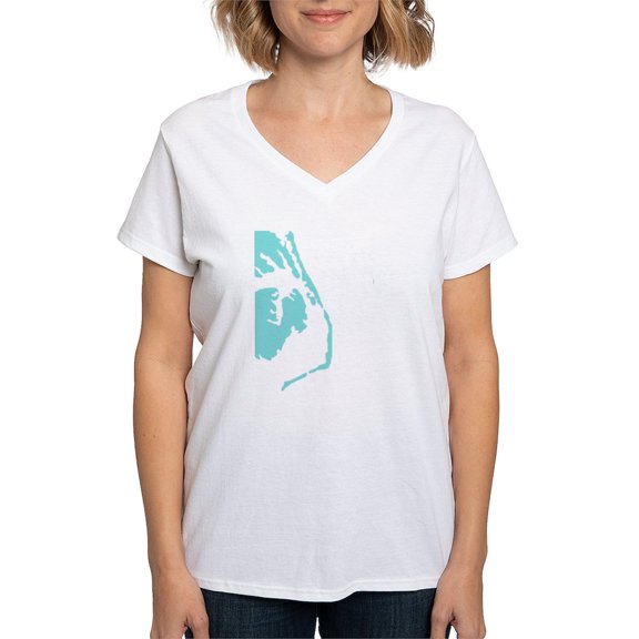 CafePress - Outer Banks NC OBX Women's V Neck T Shirt - Womens Cotton V-Neck T-shirt