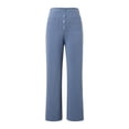 thumbnail image 6 of Povozer Women's Casual High Waist Stretch Pants, Multiple Pockets Straight Leg Pants, for Leisure and Office(Blue,M), 6 of 6