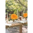 thumbnail image 5 of 6Pcs Chrysanthemum Artificial Flowers 26'' Long Stem Fake Mum Flowers Bouquet Orange,6"dia Large Flower Heads, 5 of 6