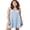 Blue, variant on LMLYSoH Women Lace Mini Dress Bow Straps Buttons Front Summer Sleeveless Dress