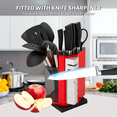 thumbnail image 7 of Kitchen Knives Set with Scissor, 5 Cutlery Knife Set, Slotted spoon, Ladle, Pasta Spoon,Spoon,14piece Set, Black Handle, 7 of 7
