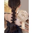thumbnail image 4 of 2pcs/Set Dry Rose Flower Telephone Wire Hair Ties, Fashionable And Elegant Hair Accessories For Women And Girls, Perfect For High Ponytails And Fixing Hair, Suitable For Daily Wear, 4 of 5