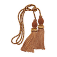 thumbnail image 3 of DECOPRO Baroque Collection Decorative Double Curtain & Drapery Tassel Tieback with Medallions, Tassel Length 10" (25cm), Spread 30" (76cm) # TBB2, Cinnamon Toast Orange #6122 (Rust, Gold) Set of 2, 3 of 5