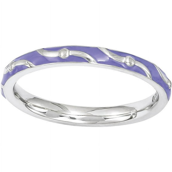 Sterling Silver Purple Enamel Ring