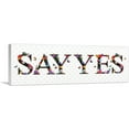 thumbnail image 1 of ARTCANVAS SAY YES Girls Room Decor Canvas Art Print - Size: 36" x 12" (1.50" Deep), 1 of 9