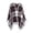 Coffee, variant on Womens Hooded Cape with One Buttons Tassels Plaid Pattern Large Size Knitted Sweater Fashion Casual Warm Fall and Winter Shawl Red