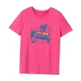 thumbnail image 3 of Camiseta de mujer verano transpirable moda streetwear camiseta básica para vacaciones en la playa Rosa Rosa, 3 of 7