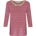 thumbnail image 3 of 3/4 length sleeve womens tops Summer Trendy Dressy Casual T-Shirt Round Neck Cute Tunic Tops Basic Tees Blouses Fall Fashion Clothes, 3 of 4