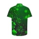 thumbnail image 4 of Ceisia Men's St. Patrick's Day Glowing Shamrock Gradient Print Short Sleeve Turndown Collar Stretch Casual Shirt Army Green M Gifts, 4 of 5