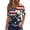 Dark Blue, variant on Women’s Short Sleeve V Neck Top with Butterfly and Star Print Casual Loose Fit T Shirt for Everyday Wear Lightweight Pullover Blouse Blue L