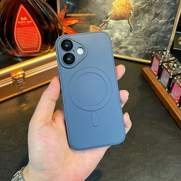 Case for iPhone 11, Compatible with Magnetic Wireless Chargers, TPU PC Material, with Lens Protector, Shockproof Protective Lightweight Ultra Slim Back Case for iPhone 11, Darkblue