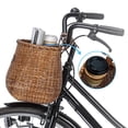 thumbnail image 2 of Bicycle Basket Rattan Bicycle Basket Bicycle Riding Accessories Coffee Color Shenzhuyue, 2 of 10
