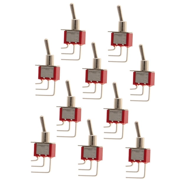 En / Lateral Interruptor De Modelo Spdt Rojo Paquete De 10 Cola En / Sobre el interruptor de palanca