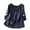 Dark Blue, variant on 2026 Womens Summer Tops Embroidered Cotton Linen Blouse 3/4 Sleeve Peasant Tops with V-Neck Ethnic Style