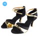 thumbnail image 2 of Zapatos Latinos, Satén Transpirabilidad 37-40 Negro+Oro 1 Par Zapatos De Baile, Entrenamiento Para Danza OTVIAP Latin shoes, 2 of 8