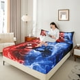 thumbnail image 4 of Castle Fairy 4-Piece King Sheet Set - Teens Blue Red Gamepads Galaxy Video Game Luxury, 4 of 7