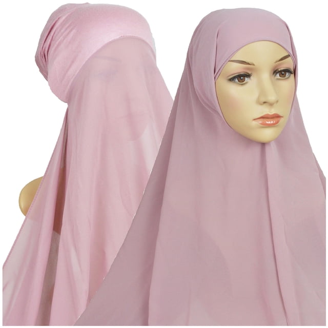 Pink Heardband Women Casual Solid Color Multicolor Hijab Bandage Cap Muslim Hijab