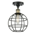 thumbnail image 2 of Innovations Lighting  Ballston Lake Placid - 1 Light 18" Semi-Flush Mount Black Antique Brass, 2 of 5