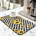 thumbnail image 2 of Washable Rubber Sunflower Cute Floral Dish Drying Mats for Kitchen Counter Home Large Coffee Bar Pad Accessories and Decor for Utensils Stemware 19.5''x12'', 2 of 7