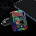 thumbnail image 1 of Binmer Colorful Ambiance Lights 5.3 Car Bluetooth Receiver Charger, Lossless Sound Quality FM Transmitter Card, Car MP3 Bluetooth Player, 1 of 9