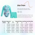 thumbnail image 7 of TiaoBug Girls Long Sleeve 2 Piece Swimsuit Kids Zippered Printed Swimwear Bathing Suit for Pool Beach Light Green 10, 7 of 7