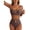 Brown, variant on SHEWIN Womens Swimsuits Bathing Suits 2 Piece Bikini Sets High Waisted Cut Out Modest Swimsuit Full Coverage Beach Outfits Brown L