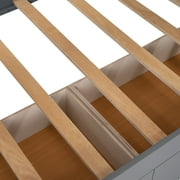 Euroco Wood Bunk Bed Storage, Twin-Over-Twin-Over-Twin for Bedroom, Gray