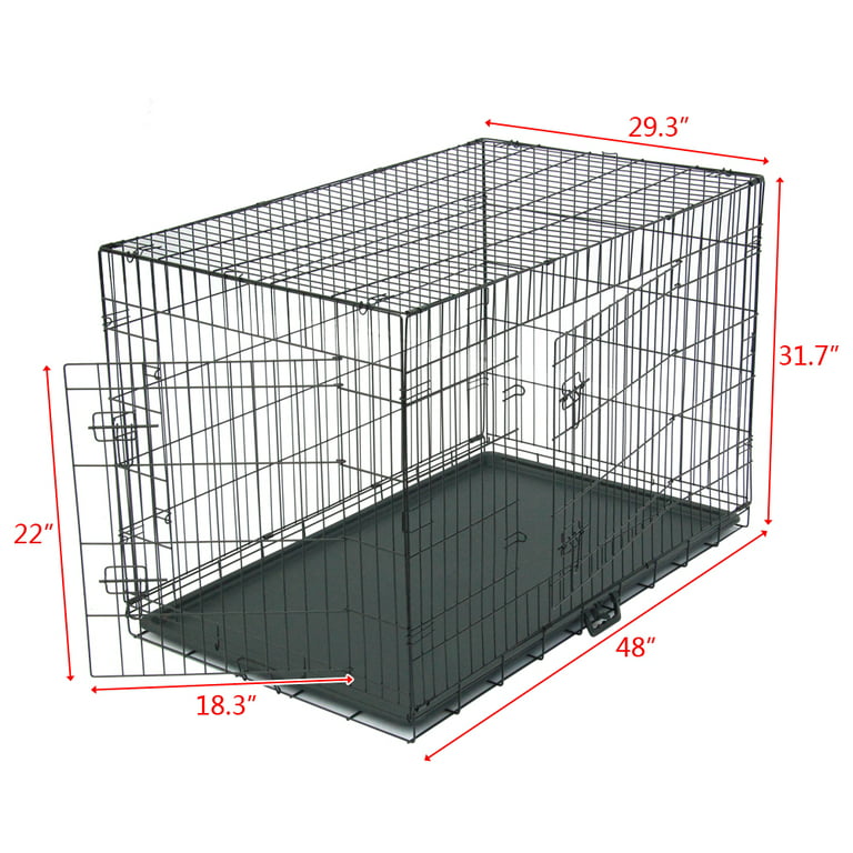 Folding Metal Dog Crate  Divider Panel, Floor Protecting Feet