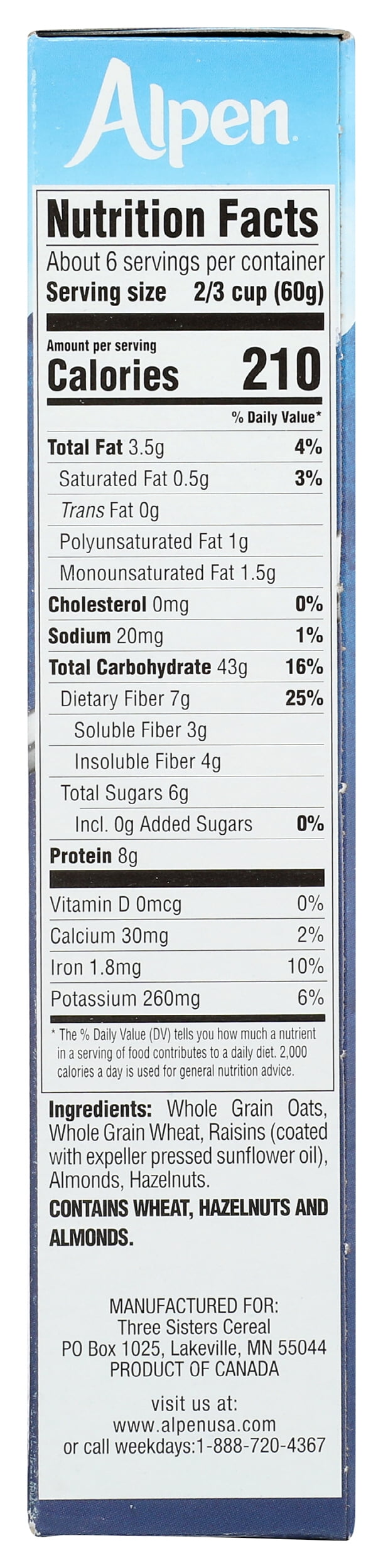 Alpen No Sugar Added Cereal, 14 Ounce, Pack of 12