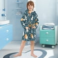 thumbnail image 5 of FORMRS Niños Bathrobe Unisex Hooded Robe Soft Plush Pajamas Sleepwear, Size 2-3T, Oranges Pattern, 5 of 7