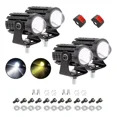 thumbnail image 1 of 2 Par Faros Luces Led Para Motos Auto Doble Color Auxiliares, 1 of 8