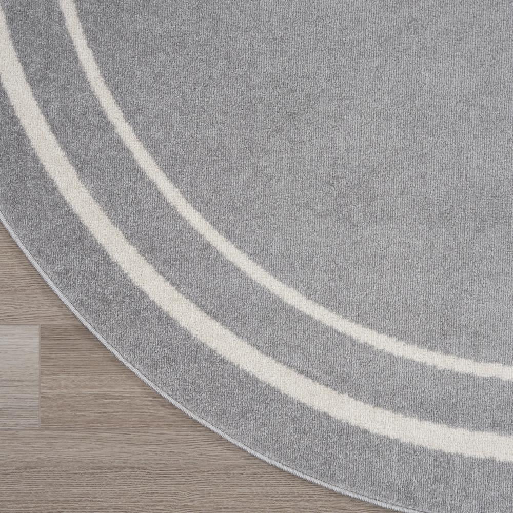 Nourison Essentials Indoor/Outdoor Grey/Ivory 6' x round Area Rug, (6 Round)
