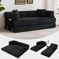 thumbnail image 1 of Gaderth 78.8 Inch Convertible Sofa Bed, 5 In 1 Modular Corduroy Sleeper Sofa with Adjustable Armrests, No Assembly Futon Couch Floor Bed for Small Living Room, Guest Room, Apartment, 1 of 9