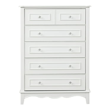 Furniture of America Marston Traditional 5-Drawer Solid Wood Bedroom Chest, White