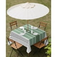thumbnail image 3 of Outdoor Tablecloth with Umbrella Hole, Sage Green Stripes Spillproof Waterproof Outdoor Table Cover, Modern Spring Abstract Striped Patio Tablecloths for Party/Garden/Picnic, Square 54"x54", 3 of 9