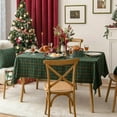 thumbnail image 4 of Fennco Styles Classic Plaid Holiday Tablecloth 56" W X 80" L - Green Tartan Rectangular Table Cover for Dining Room, Christmas Décor, and Winter Festivals, 4 of 5