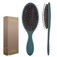 thumbnail image 1 of Jurrissa Cepillo de pelo con cerdas de jabalí para mujeres y hombres, cepillo desenredante para masaje suavizante, añade brillo, nailon y cerdas de jabalí, cepillo desenredante para cabello saludable, 1 of 5