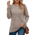 thumbnail image 2 of OALUXE Long Sleeve Shirts for Women Casual Tunic Tops Loose Fit Dressy Crewneck Lightweight Pullover Sweaters, 2 of 7