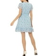 thumbnail image 3 of INSPIRE CHIC Women's Ruffle Sleeve Self-Tie V Neck Above Knee Ruffled A-Line Floral Chiffon Dress L Light Blue, 3 of 6