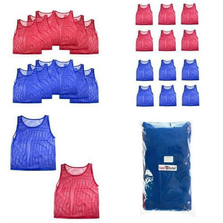 24 Pieces Team Pinnies Jerseys for Kids Youth Scrimmage Training Game Soccer Vest, 4 Colors 4 Teams Pinnies for Children Youth Game Sports