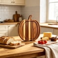 thumbnail image 4 of Huzdenx Pumpkin Shaped Wooden Cutting Board, Cute Solid Wood Kitchen Chopping Board for Fruit Bread Vegetable Prep, 4 of 5